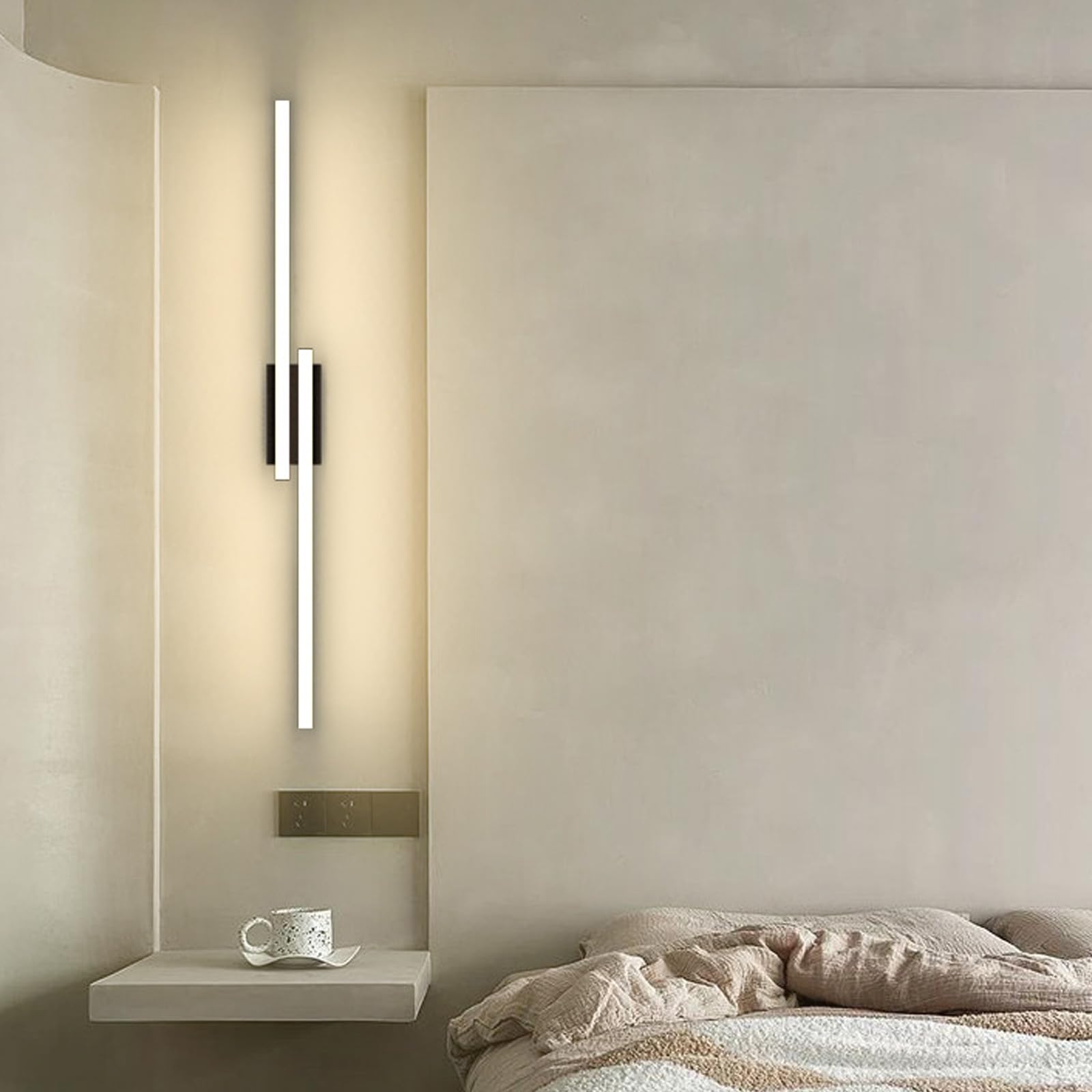 Apliques de Pared Interior LED negro 41cm iluminación pasillo moderna acrílico 8