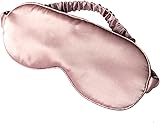 LULUSILK Mulberry Silk Sleep Eye Mask & Blindfold with Elastic Strap/Headband, Soft Eye Cover Eyeshade for Night Sleeping, Travel, Nap(Pink) Pink 1 Count (Pack of 1)