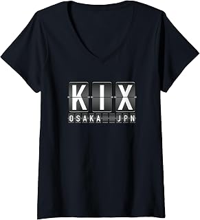 Womens Osaka International Airport Kansai Japan Aviation Fan V-Neck T-Shirt