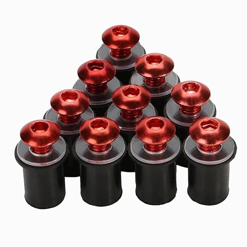 Miniatura 6 de Coolboyer Juego de 10 tornillos de carenado de aluminio para motocicleta, M5X15mm, kit de montaje para carrocería para parabrisas de motocicleta,