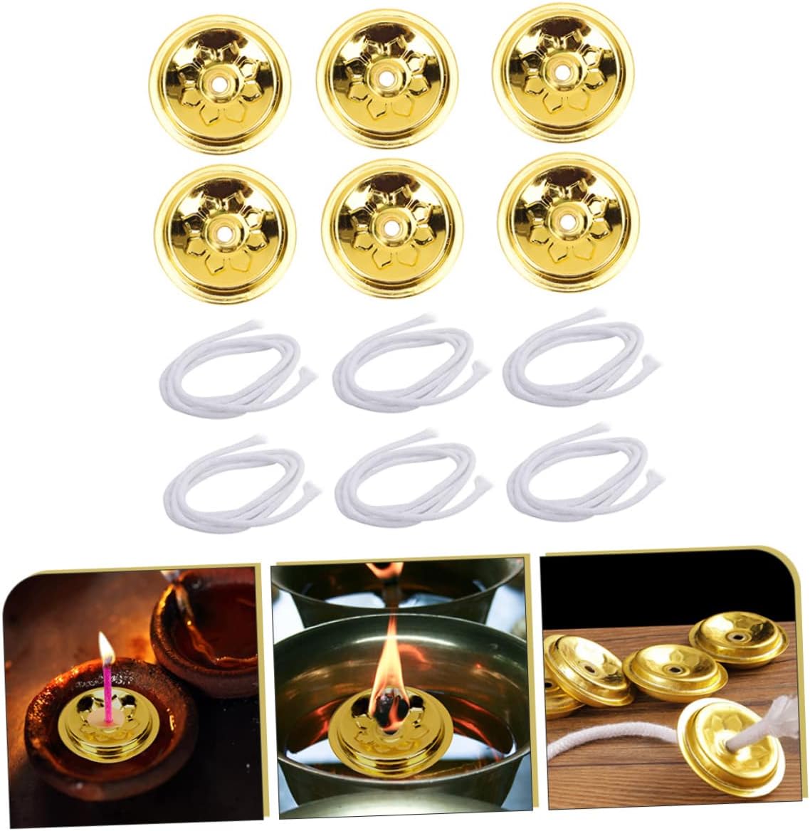 Cabilock Oil Lamp Replacement Wick Holder Kit Core Ball Wicks Lamp Oil Accessories for
