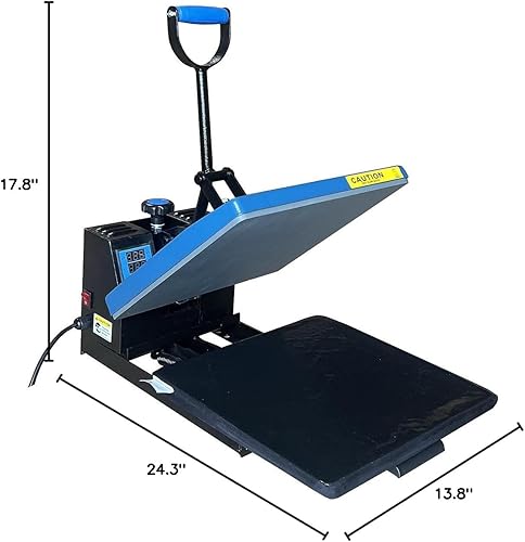 Miniatura 5 de Fancierstudio prensa de calor para sublimación de playeras, digital, calidad industrial, de 15 x 15 pulgadas, negra, azul