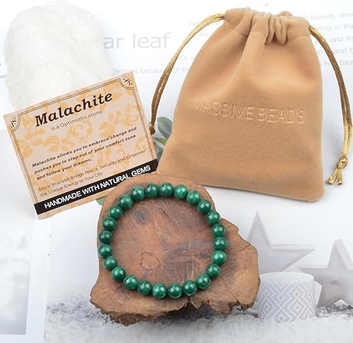 Vista 677 de MASSIVE BEADS Pulsera elástica de yoga hecha a mano con piedra natural, cristal curativo, energía, regalos para adultos unisex de 0.157 in, 0.236