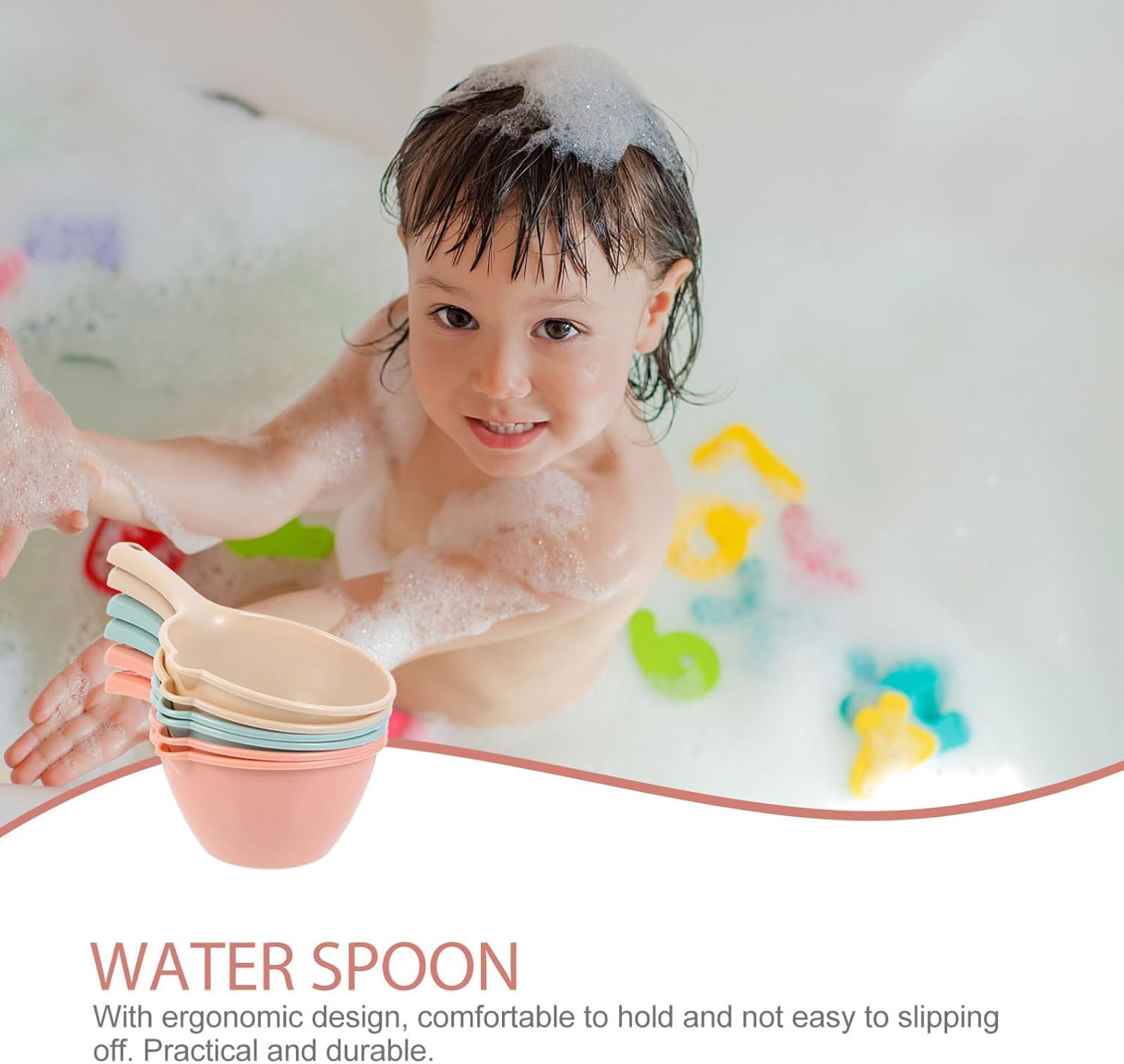 6pcs Thickened Pp Multipurpose Water Ladles, Household Kitchen and Bathroom Water Scoops for Bathing and Shower, Convenient Portable Kitchen Gadgets with 3 Colors (2pcs Each) image 3