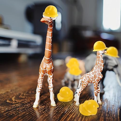 Miniatura 4 de Miniature Construction Hat 25Pcs, Mini Construction Doll Hats Plastic Miniature Bottle Topper Hats for Party