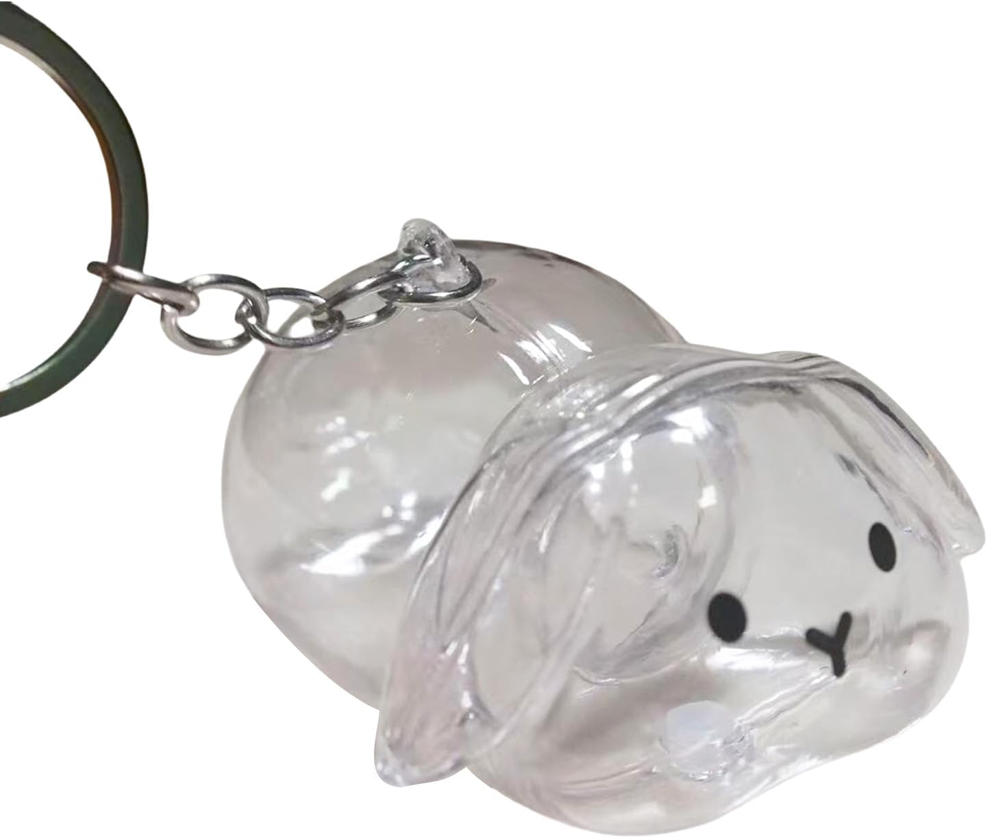 Bunnies Shape Pet Hair Storage Box Keychain Organizers Decorative Rabbits Furs Holder Collector Pendant Gift Pet Hair Preservations Keychain