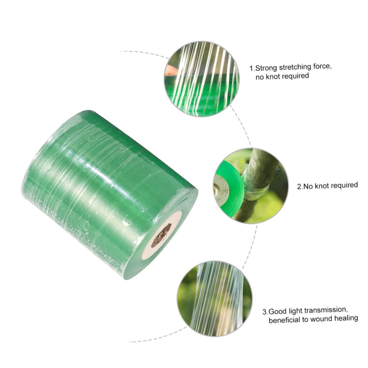 Happyyami 4 Rollen 3cm PVC Veredelungsband Selbstklebend Grün für Pflanzen