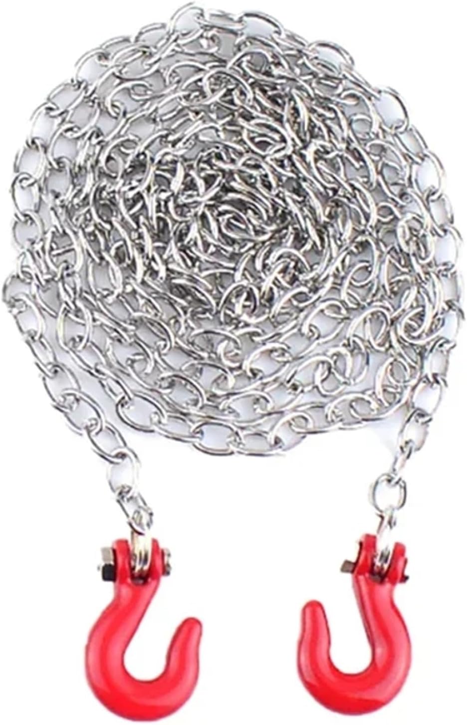 1/10 RC Crawler Car Mini Simulation Metal Trailer Chain with Tow Hook Accessories for 1:10 Scale Rock Crawler Truck Car Traxxas TRX4 SCX10 RXB10 Redat Axial RC4WD Tamiya TF2 Gen8 (Red)