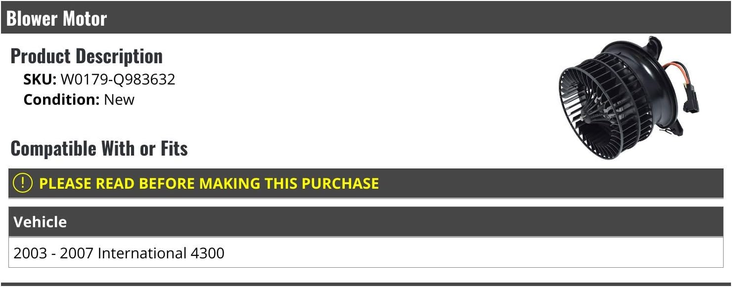 Blower Motor - Compatible with 2003-2007 International 4300