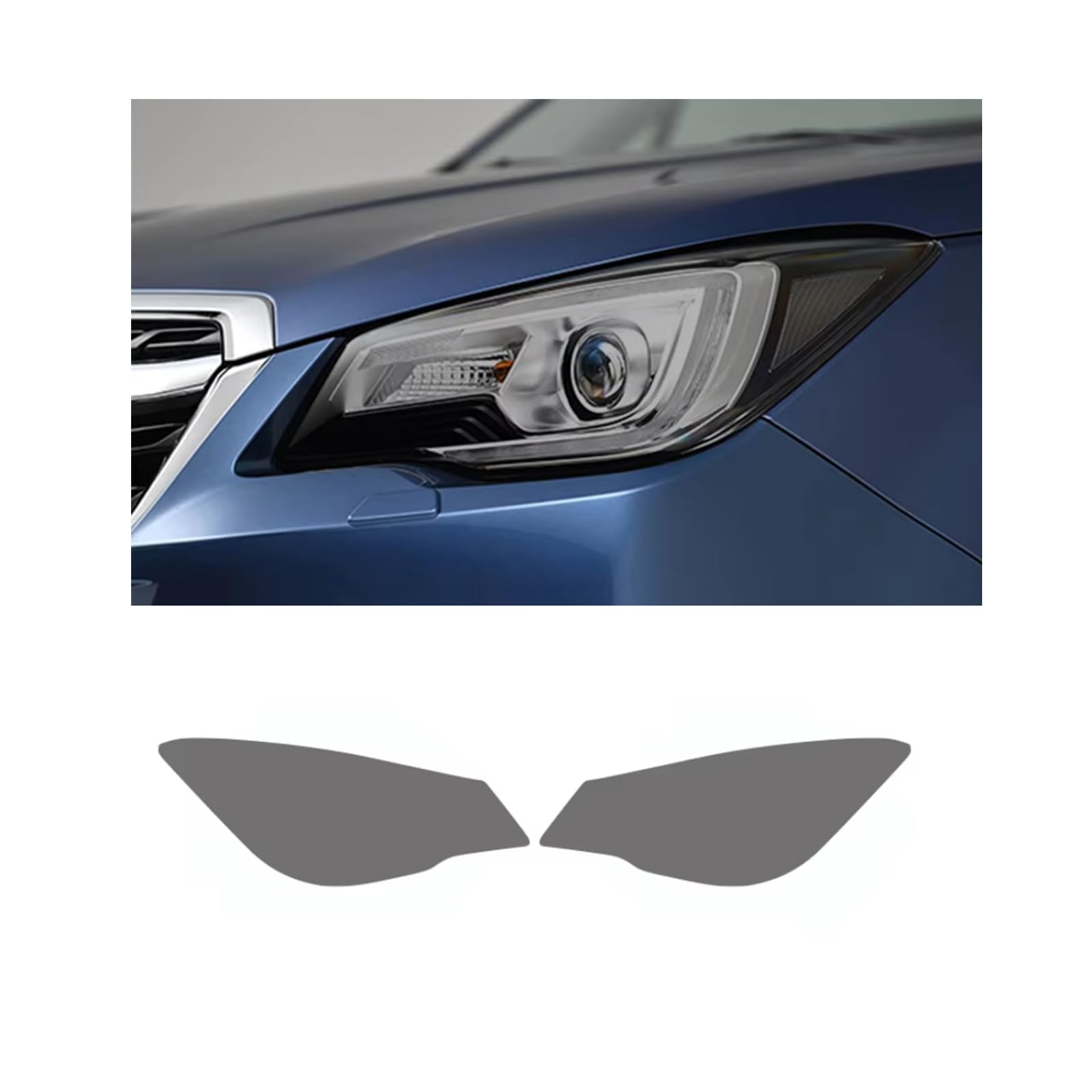 VSICTTAR Headlight Film for Subaru Forester SJ 2016-2018, 1Set Transparent/Smoke Black Car Headlight TPU Protective Film