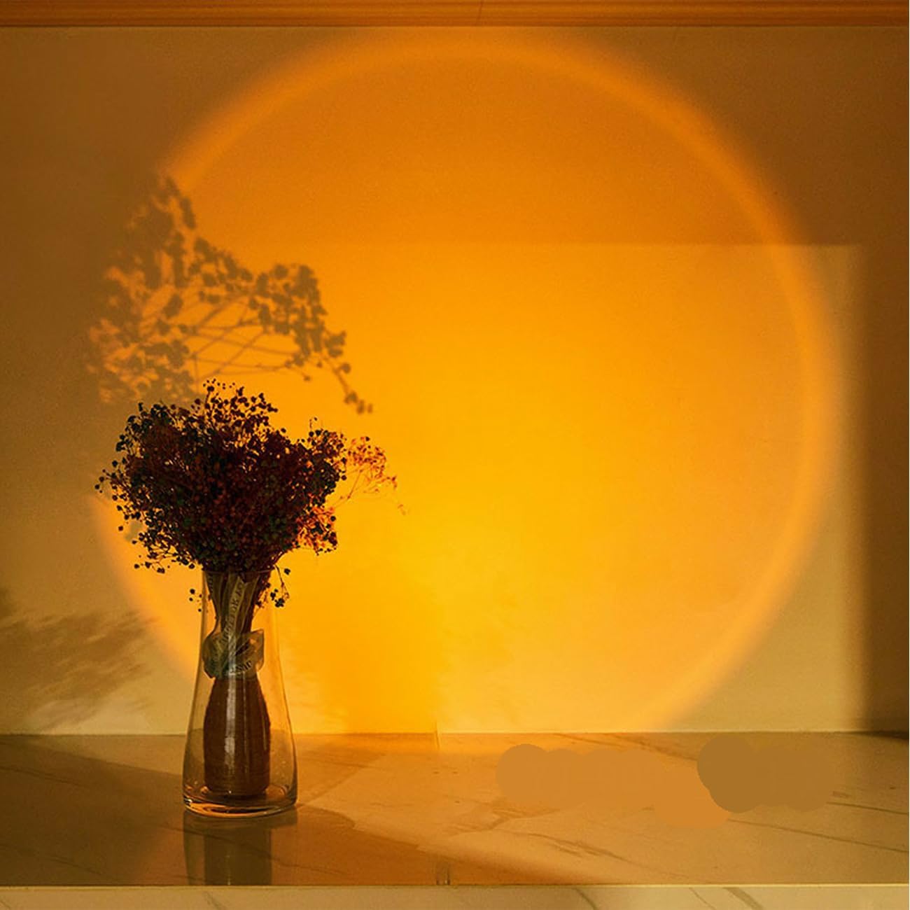 Sunset Lamp Projector,Wireless LED Spot Lights Indoor Battery Operated with Remote, Rechargeable Up Lights Indoor with Timer＆Dimmable,Ambient Lighting, Room Decor, Walls, Artworks, Galleries (White)
