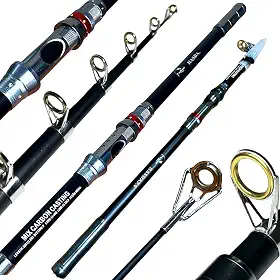 VARA DE PESCA PESCARIA PRAIA COSTAO PESADA TELESCOPICA P/MOLINETE ALTO MAR HASDA 3.6M - 10-40LB - EM CARBONO E ALUMINIO - COSTEIRA - PEIXE GRANDE - PESQUEIRO