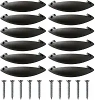 Puxador para Móveis Preto PVC Reforçado 13,5 cm Kit 10 Peças com Parafusos para Cama Box Baú Cômoda e Armários