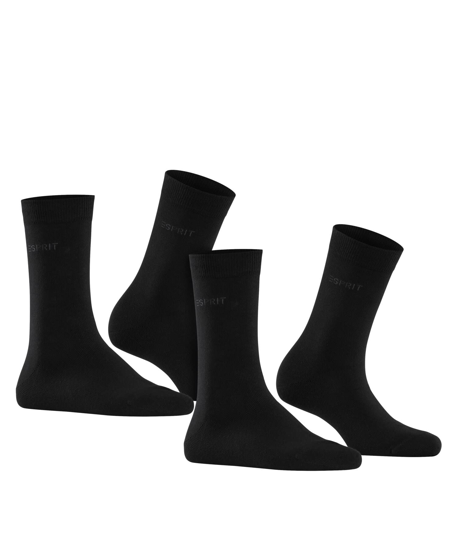 ESPRIT Kobiety Skarpety Uni Multipack W So Bawełna jednokolorowe 2 Pak, Czarny Black 3000, 39-42