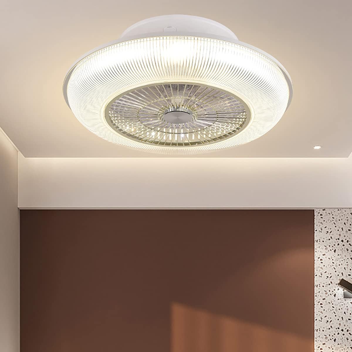 YUEGOO Ceiling Fans with Lights and Remote Ceiling Fans with Lamps,and Remote Ceiling Fan Light in Lighting Ceiling Fan Lighting Dimmable Ceiling Fan with Lighting Led Light 50Cm