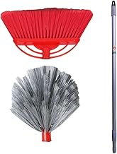 HIC 2 Types of Plastic Web Cleaner Jala Cleaning Broom with Long and Soft bristles to Collect Minute dust Particle,Remove jala/Cobwebs with Ext. Rod to Adjust to Your Height (2 Brush and 1 Handle)