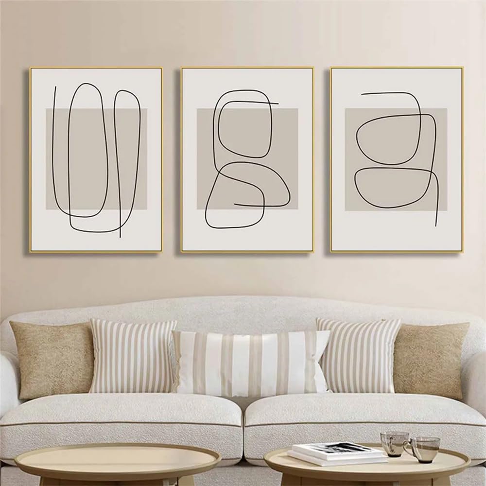 WUHBCZ Canvas Paints-Canvas Painting, Abstract Line Pattern, Modern Simple Pictures Artwork for Living Office Room, Entrance Bedroom Home Decoration-60 * 70cm/3PCS (No Frame)