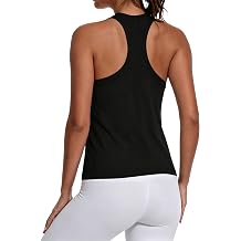 Women Seamless Tank Racerback Sleeveless Running Athletic Top | For workout&yoga, chafe-free moisture-wick, 4-way stretch, slim waist fit, unpadded back cut, armpit mesh