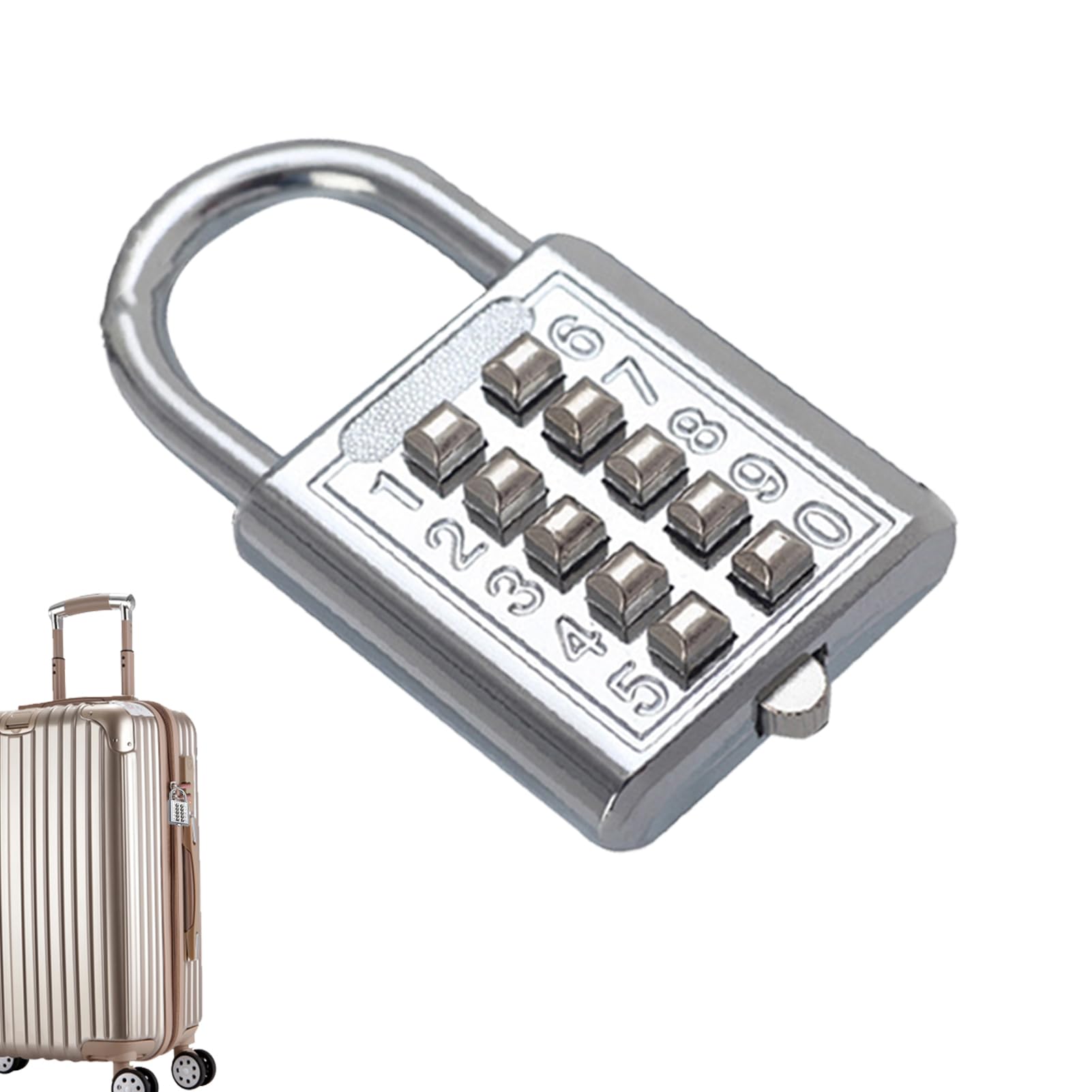 Number Lock for Lockers - Small Combination Lock 8/10 Digits,Practical Combination Security Padlock, Outdoor Digital Code Padlock Bellv