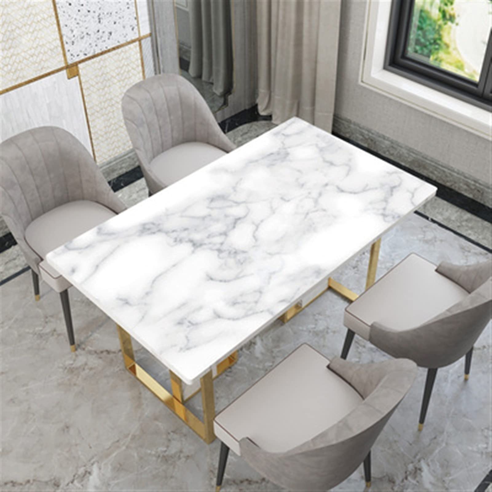 QBYRSSS Transparent Table Cover Protector Transparent Plastic Tablecloth Table Cover 1. 5mm Strong Clear Plastic Wipeable PVC Waterproof Protector for Dining Room Desk(F,70x120cm)