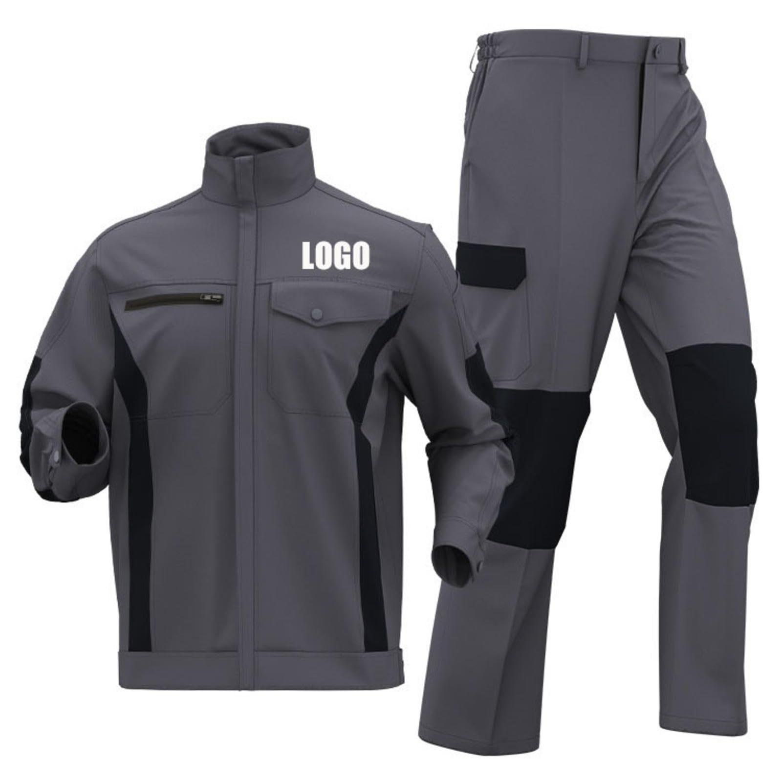 Honghuang Uniforme Resistente all'Usura da Uomo Personalizzata Primavera Autunno Riparazione Meccanica Abbigliamento da Lavoro Officina Tute da Fabbrica Giacca e Pantalone Personalizzati