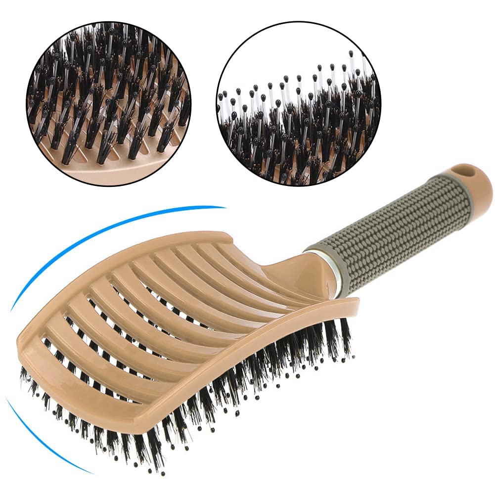 5PCS Round Brush for Blow Drying, Round Brush Set with Boar Bristle Curved Vented Hair Brush, Nano Thermal Ceramic & Ionic Tech Round HairBrush for Drying, Styling, Make Hair Healthy, Shiny, and Soft