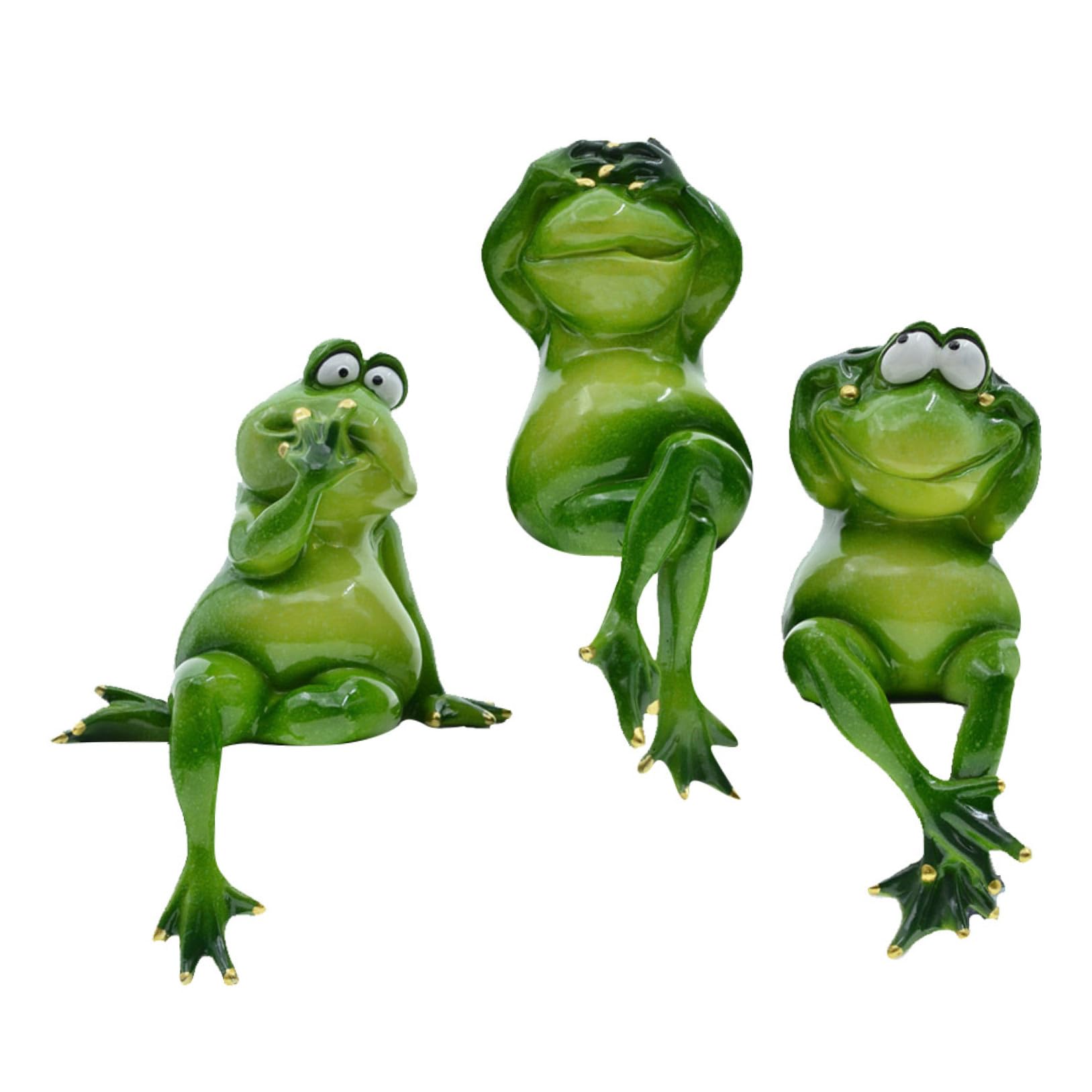 Figurine Grenouille de Jardin HEMOTON : Égayez un Extérieur Terne avec 3 Ornements