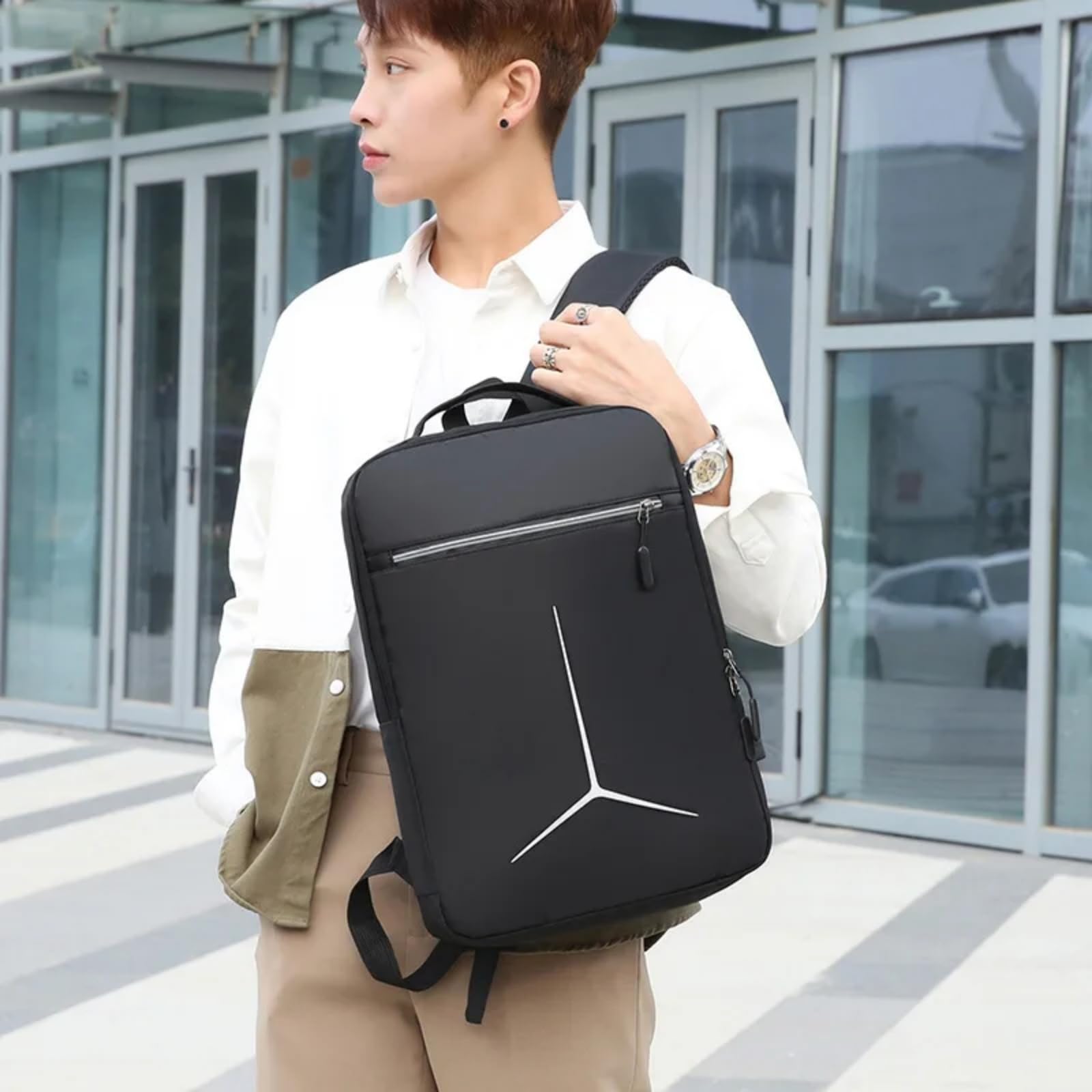 Mochila escolar Uomini Eva Hard Shell Zaino per Laptop, Intelligente Antifurto Impermeabile con Porta, di Viaggio Affari Moda