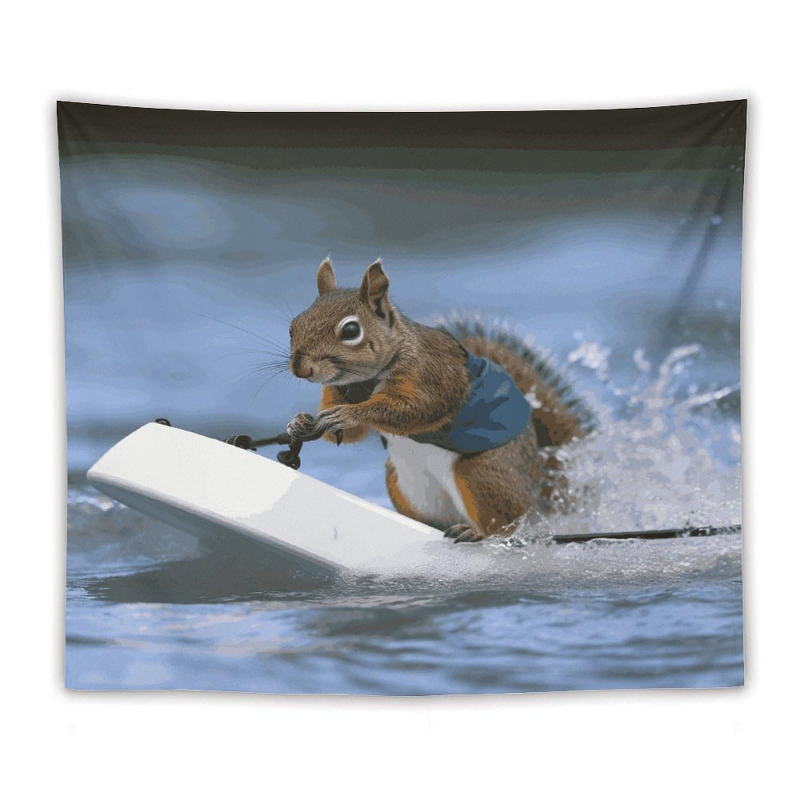 LDGSUPH Water Skiing Squirrel Tapestry Wall Hanging Decor Anti-fading Aesthetic Wall Tapestries Fashion Wall Blanket Decor Modern Wall Art Tapestry for Bedroom Home Decor 50"x60"