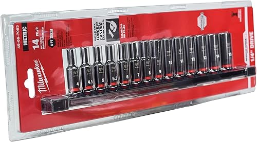 Milwaukee 49-66-7003 SHOCKWAVE Impact Duty - Juego de llaves métricas de 6 puntos (14 piezas)