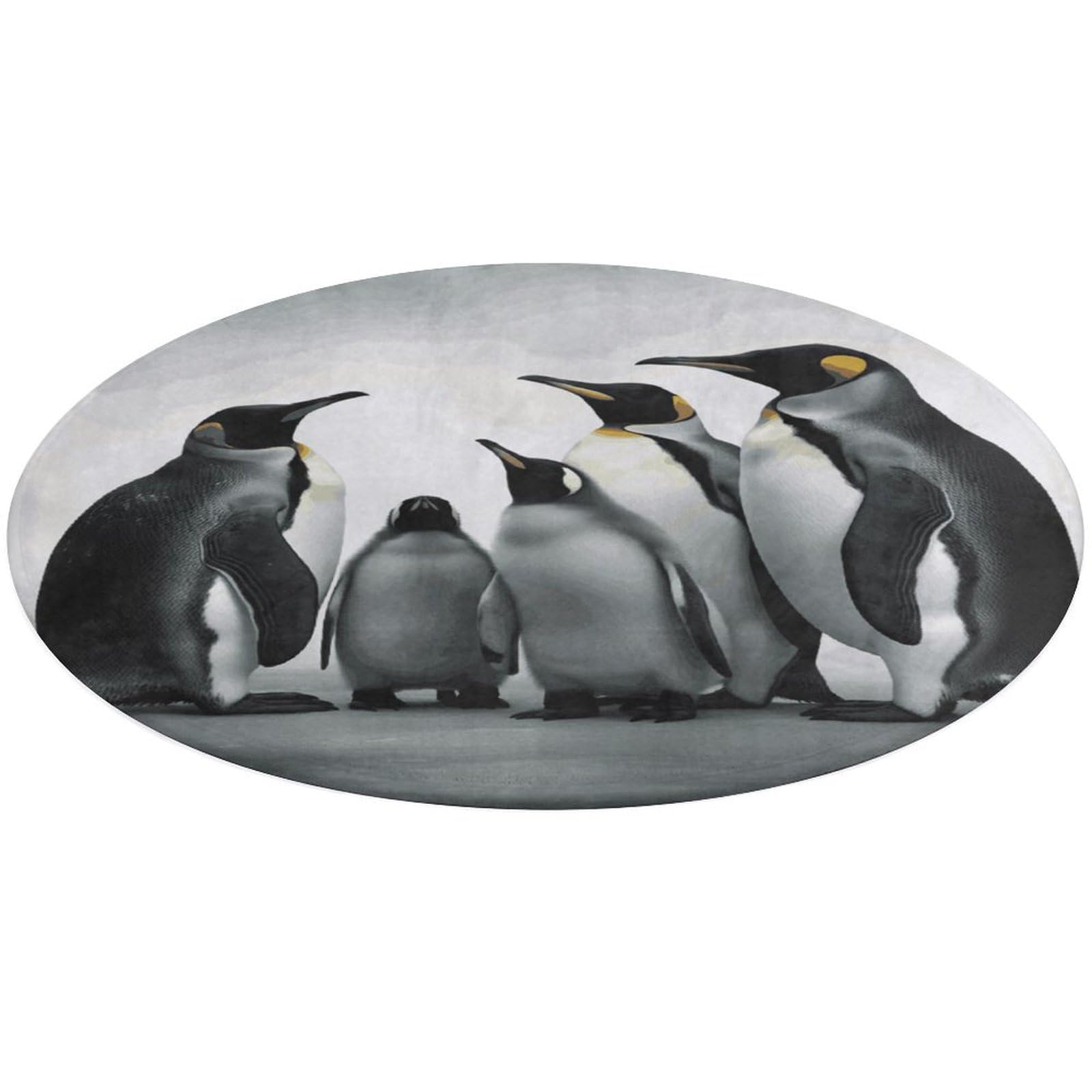 Alfombra de pingüinos esponjosa con base antideslizante para baños y cocinas modernas