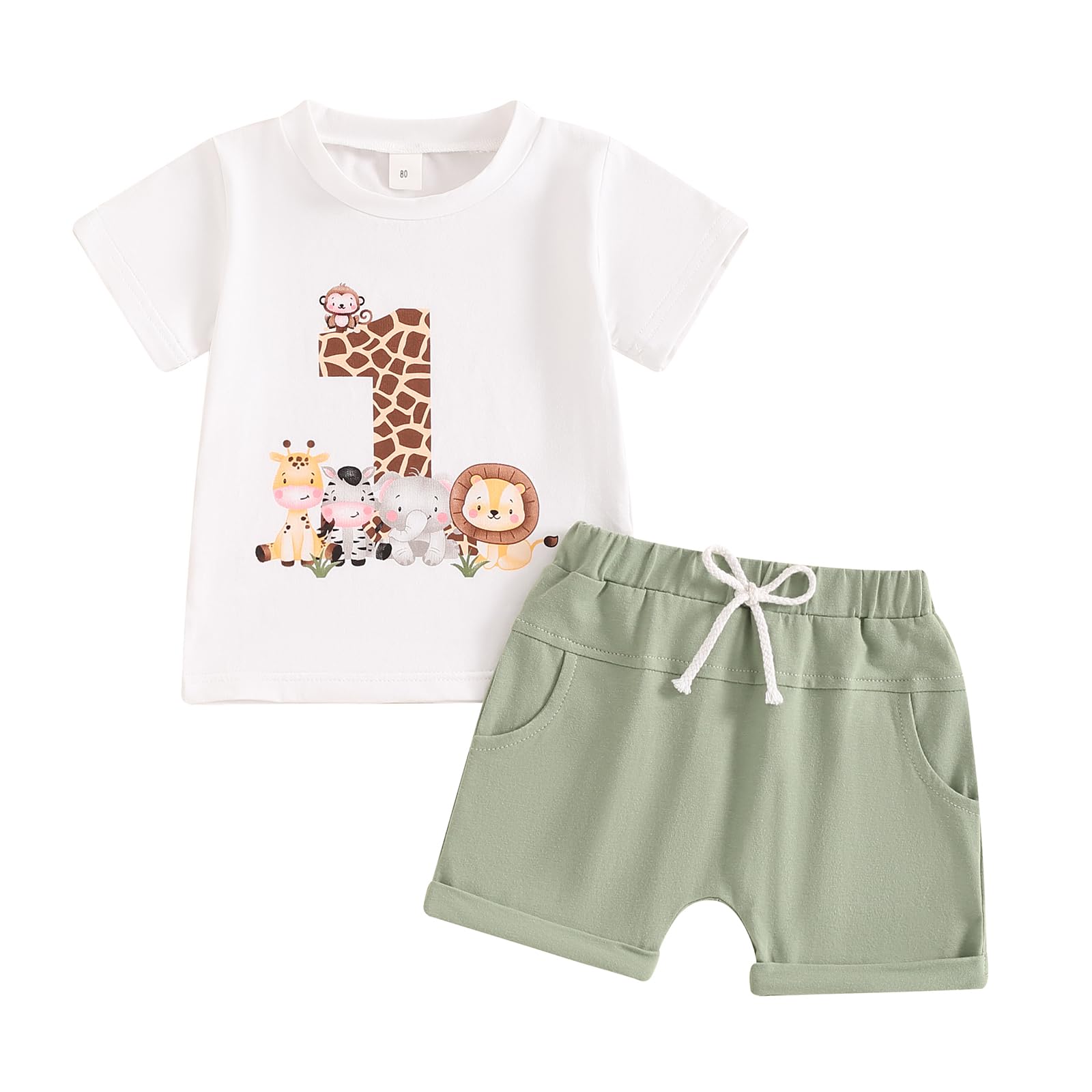 Frietlebird Baby Boy First Birthday Outfit Short Sleeve Shirt Shorts Sets Cute Summer Birthday Clothes 2Pcs