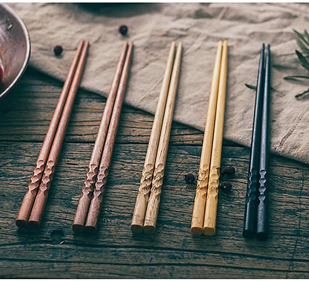 Baguettes Baguettes Réutilisables Baguettes 5 Paires Baguettes Japonaises Sushi, Baguettes Réutilisables en Bois Naturel Coffret Cadeau pour Cuisine et Hôtel Coffret Lave-Vaisselle(B-22Cm)