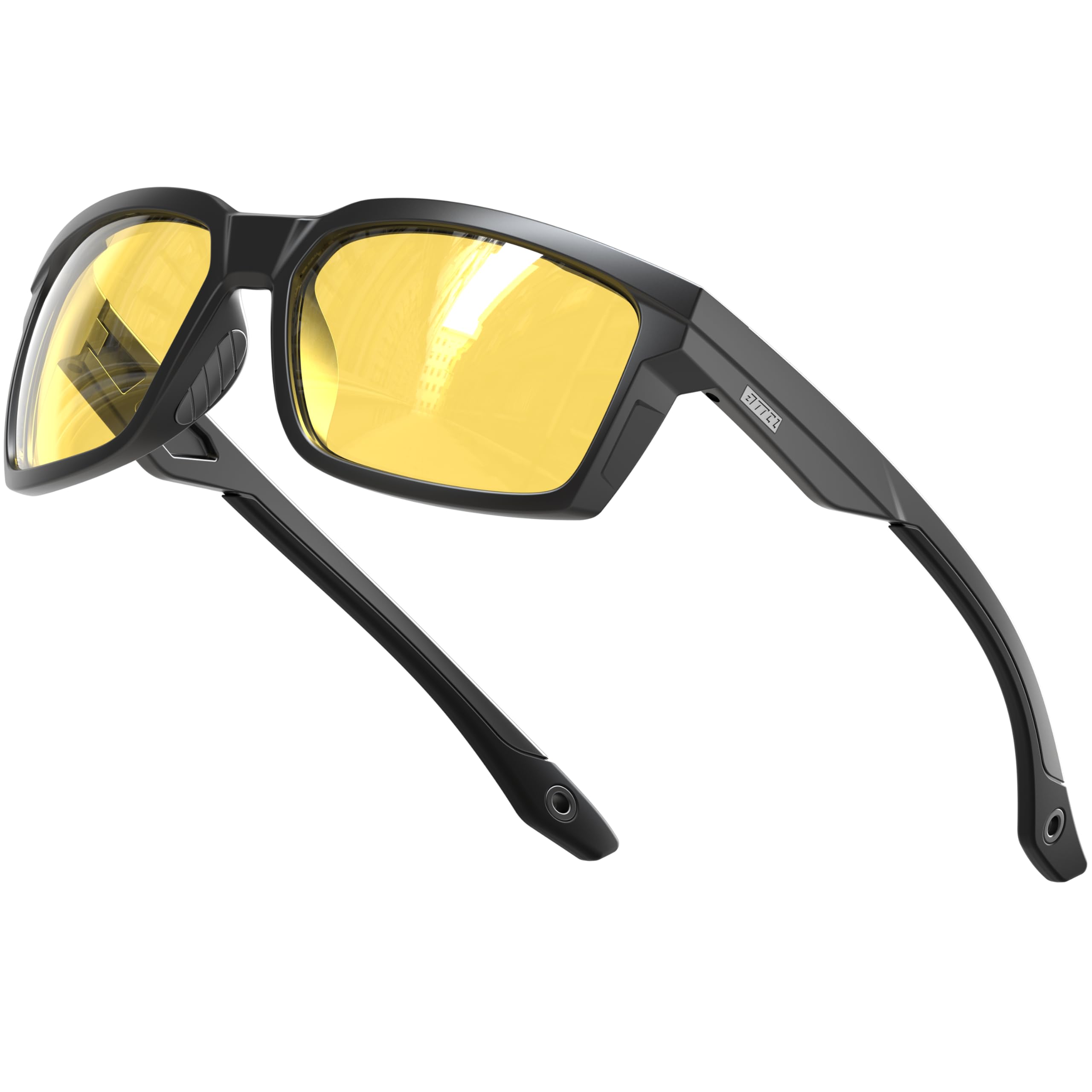 ATTCL Sport zonnebril voor heren, gepolariseerde glazen, TR90 montuur, ultra licht, Wit/groen gespiegeld, Medium ATTCL Sport zonnebril voor heren, gepolariseerde glazen, TR90 montuur, ultra licht, Wit/groen gespiegeld, Medium