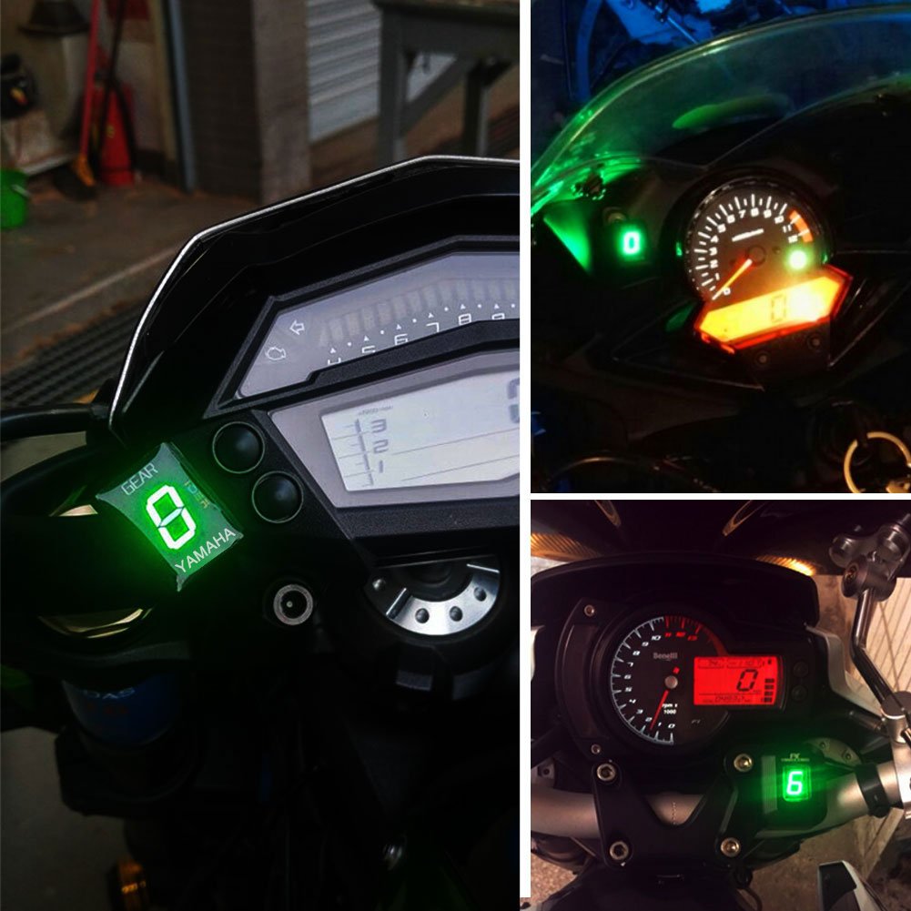 KIMISS Moto ECU Plug Bracket 6 Vitesse Indicateur Numérique Indicateur Indicateur de Vitesse étanche pour FJR1300 FZ6 FZ6R XJ6 XJR400 XJR1300 YS250 YZF-R1 FZ8 FZ1 FZH150