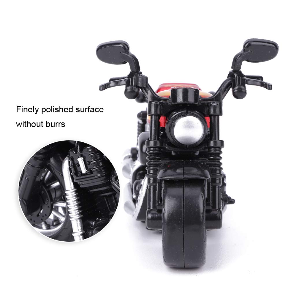 Aluminiowa zabawka motocyklowa Wysoka symulacja Model motocykla Pojazd typu pull-back Zabawka dla dzieci Zestaw prezentowy z zabawkami intelektualnymi (czerwony)