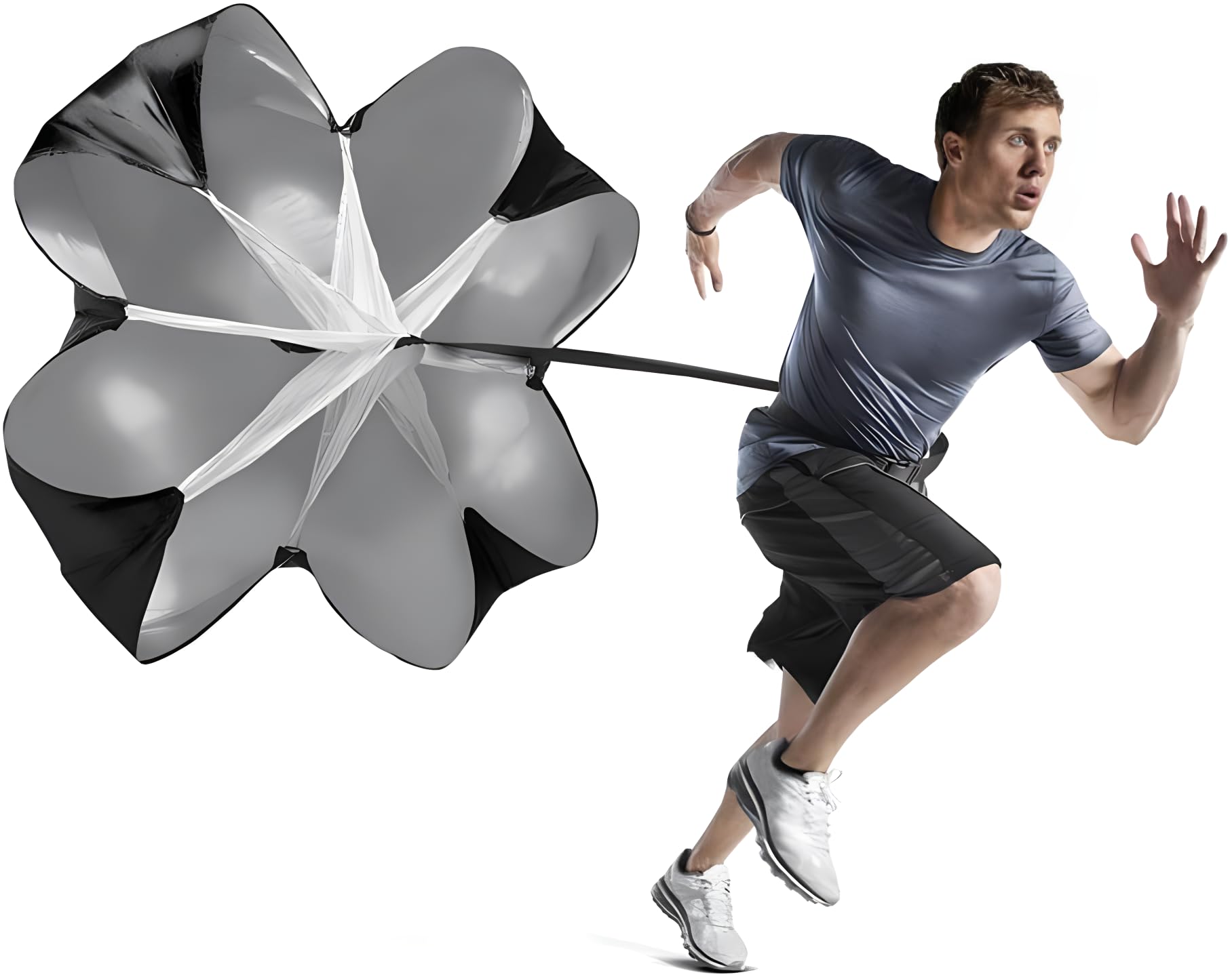 Paracadute di Resistenza,Paracadute da Corsa Ciclismo Calcio,Speed Resistance Ombrello Training,Paracadute a velocità 56 Pollici per Calcio Allenamento per la velocità