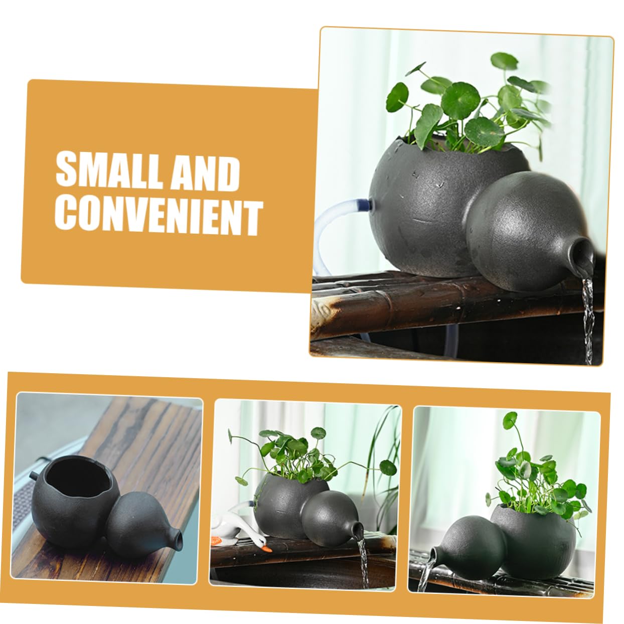 Toyvian Distributeur Eau Céramique avec Fontaine Intégrée pour Aquarium Et Décoration De Jardin Jarre Circulante pour Hydroponie Et Ambiance Zen