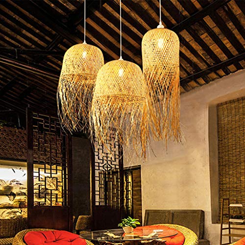 Osasy Rattan Pendelleuchte – 2er Set Im Boho-Stil, Gewebt, Für Wohnzimmer Oder Laden