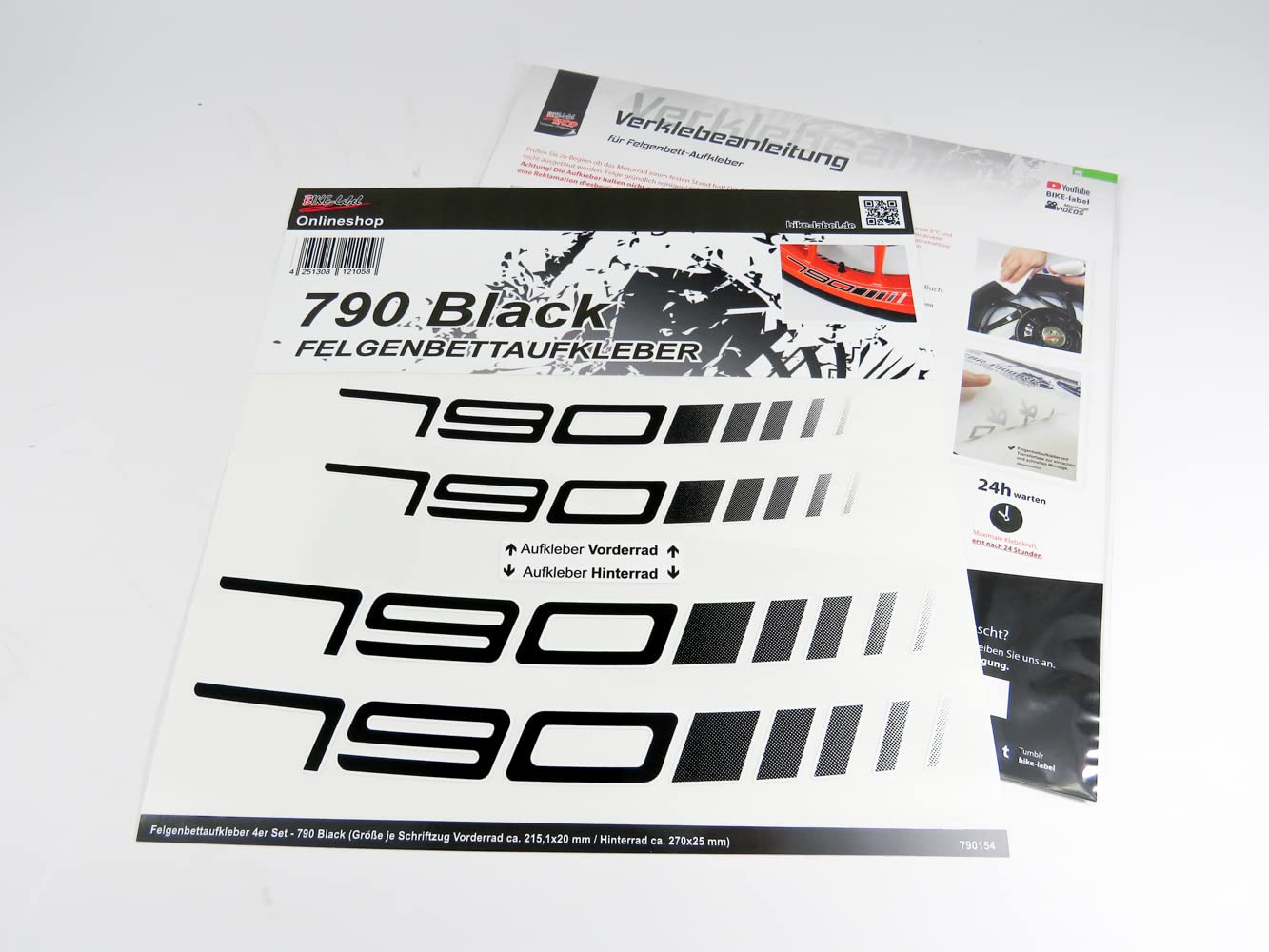 BIKE-label Felgenbett-Aufkleber Für KTM 790 Duke & Adventure 790078 | Individueller Felgendeko-Satz | UV-beständig