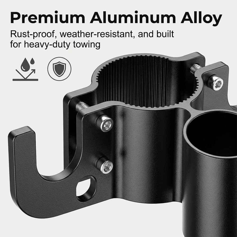 Aluminum Trailer Chain Holder, 2026 New Trailer Towing Chain Organizer with 7-Way Plug Holder, Tongue Jack RV Camper Towing High Hardness Aluminum Metal Accessories (3)