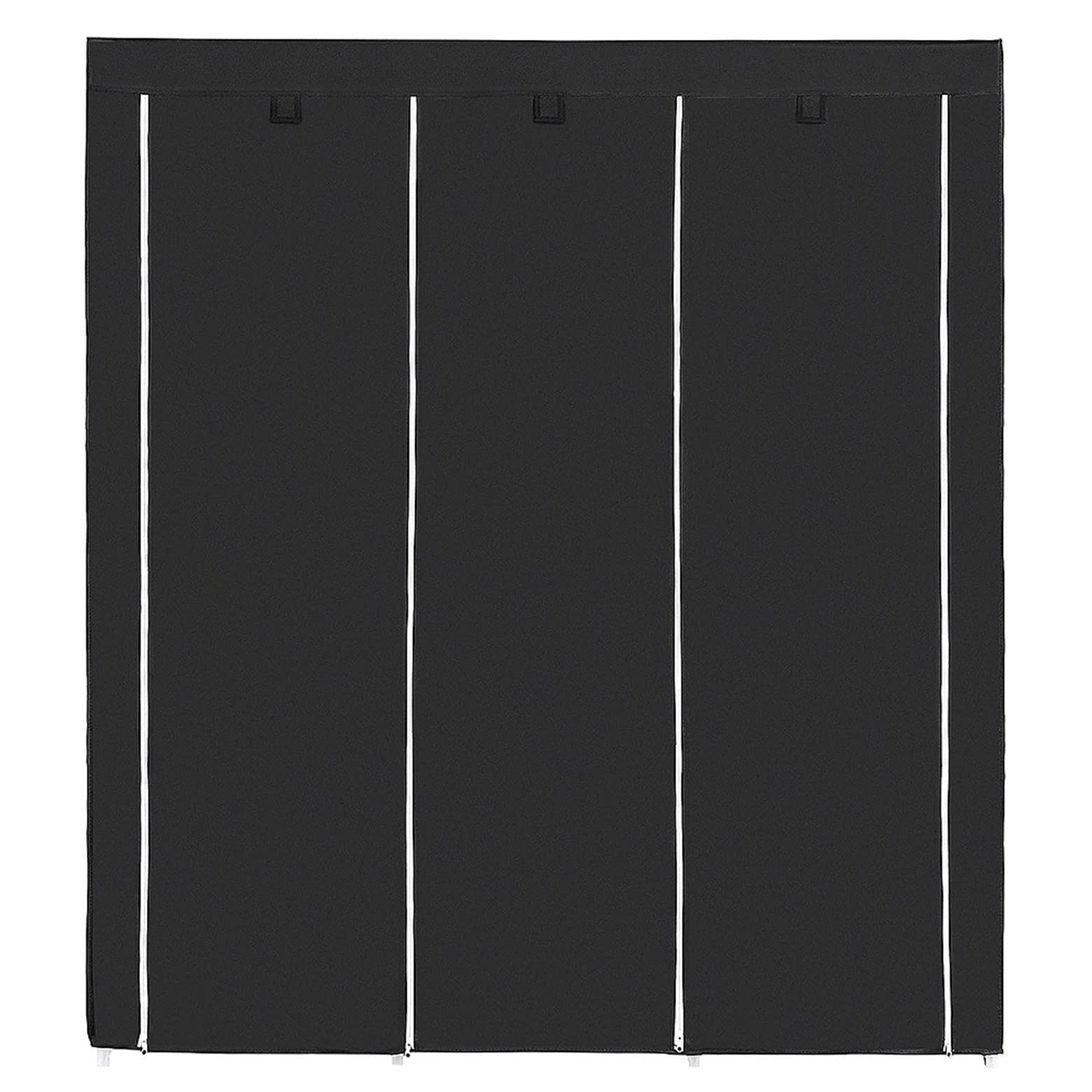 Szafka do przechowywania z płótna, szafka do przechowywania - szafa z włókniny / szafa na ubrania (150 x 175 x 45 cm-czarna)