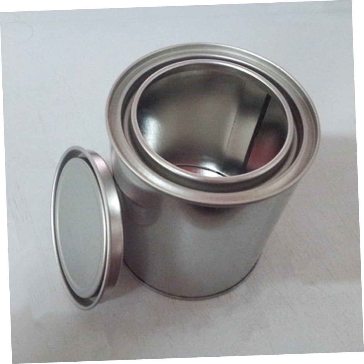 LOLIPPYY 6 Piezas Latas de Pintura Redondas de Hierro Contenedores Duraderos para Almacenamiento de Tinta y Pintura Industrial y Doméstico