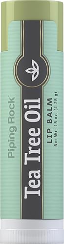 Piping Rock Bálsamo labial con aceite de árbol de té, 0.15 onzas, hidratante y calmante, sin OMG, sin gluten