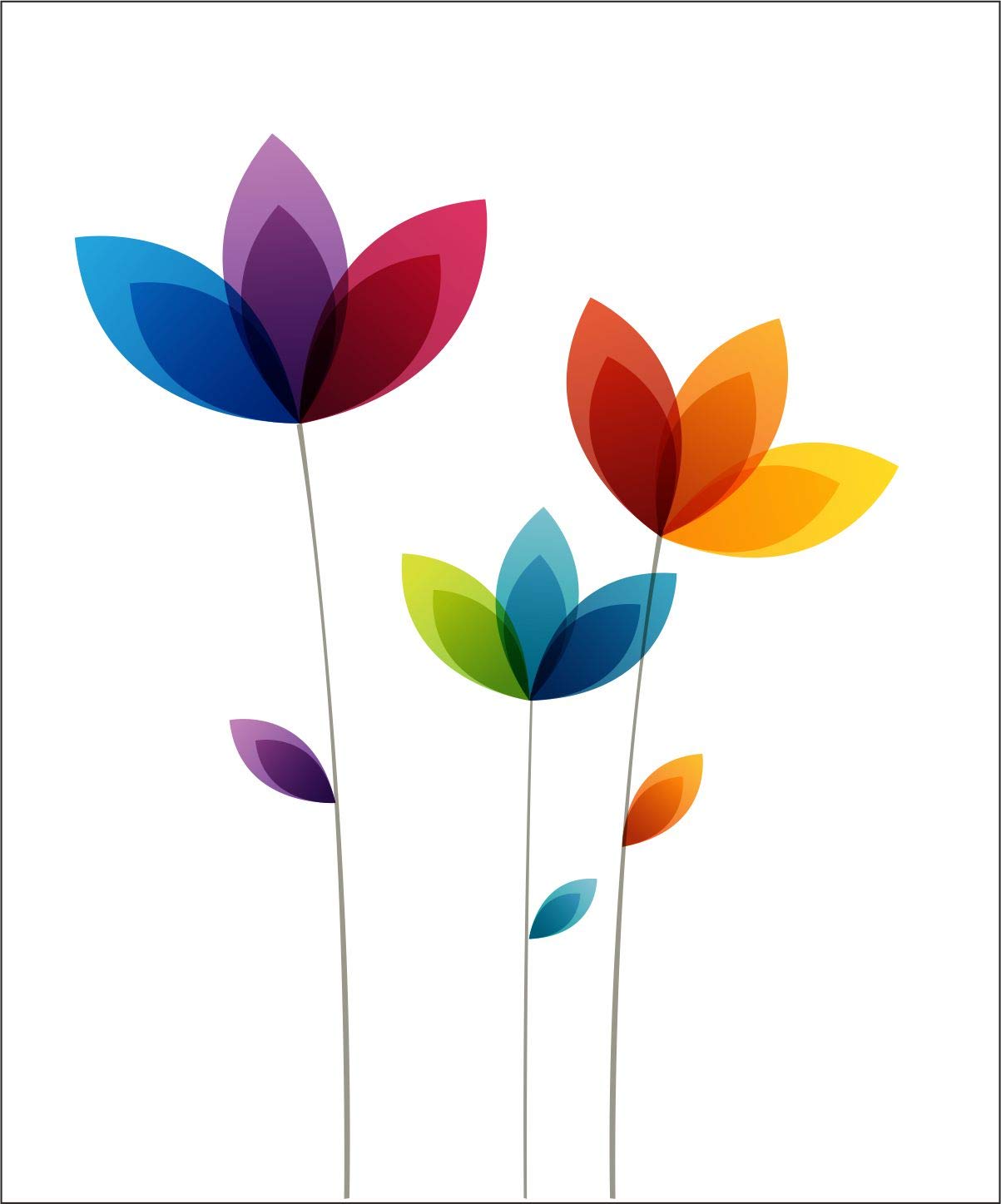 Wall Sticker for Home Decoration - Decor Kafe Colorful Flowers Multicolor Wall Sticker - Wall Decal Sticker - ( 116 Cm X 90 Cm ) (B07QGZQ8GG) Amazon Price History, Amazon Price Tracker