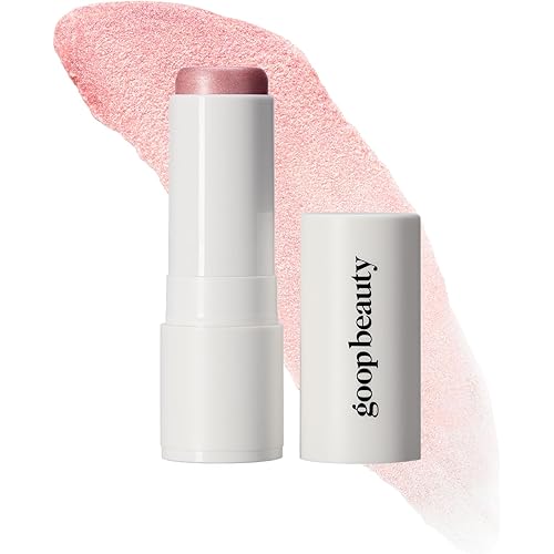 goop Beauty Glow Skin Highlighter Stick | Multi-Use Highlighter with Pearlescent Glow | Amino Acid & Micropearl Blend | Makeup and Skincare | Petal: Cool-Toned Light Pink | 0.28 oz