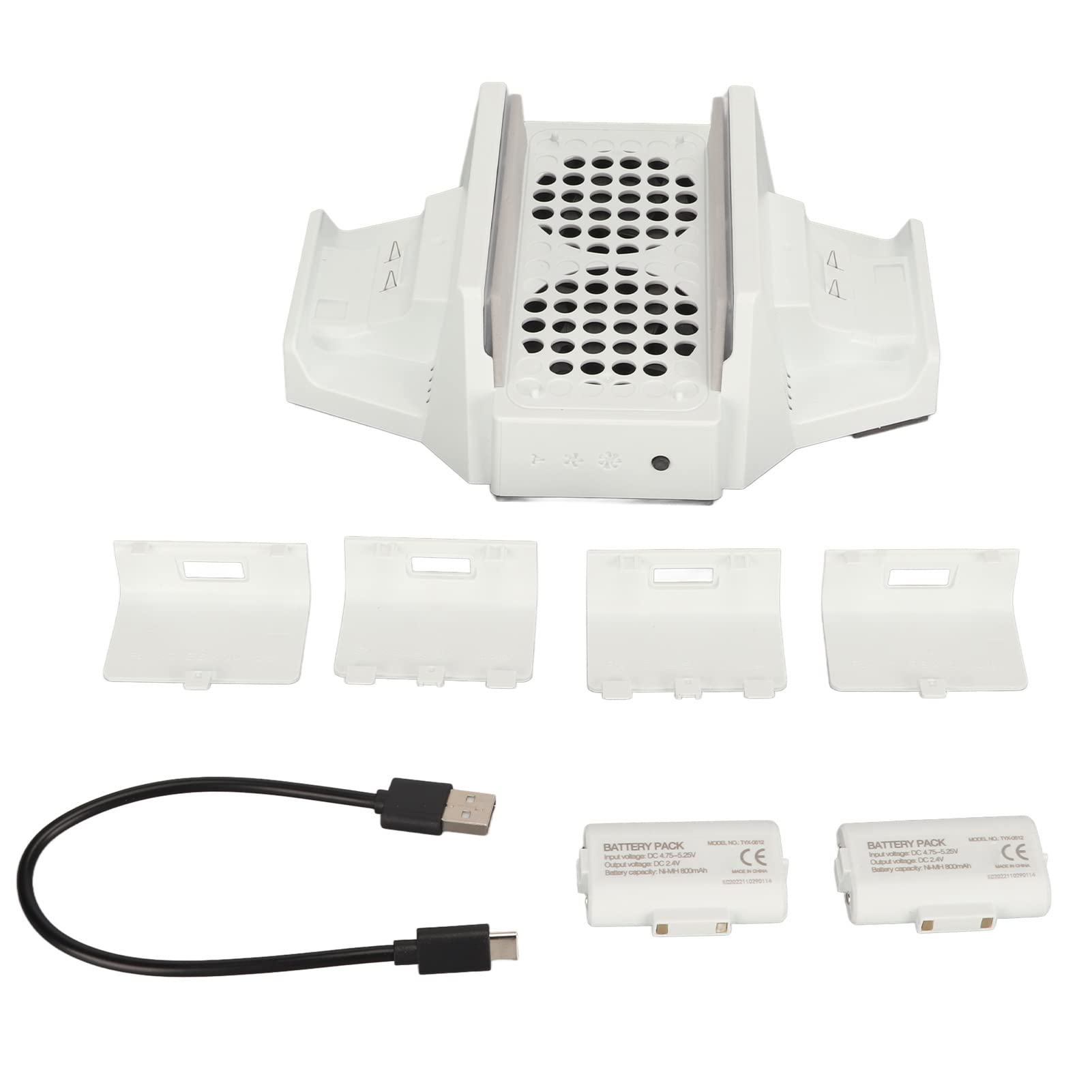 Septpenta Soporte de Refrigeración con Estación de Carga del Controlador para Xbox Series S, Base de Cargador Dual Ajustable de 4 Pasos y Ventilador de Refrigeración para Accesorios de Consola
