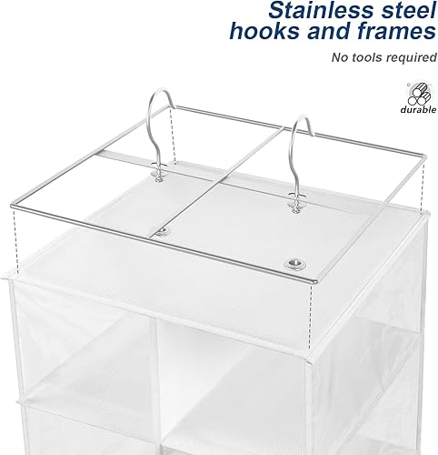 Miniatura 7 de coastal rose Organizador colgante de zapatos para armario, 20 secciones organizadores colgantes de armario y estantes de almacenamiento, soporte de