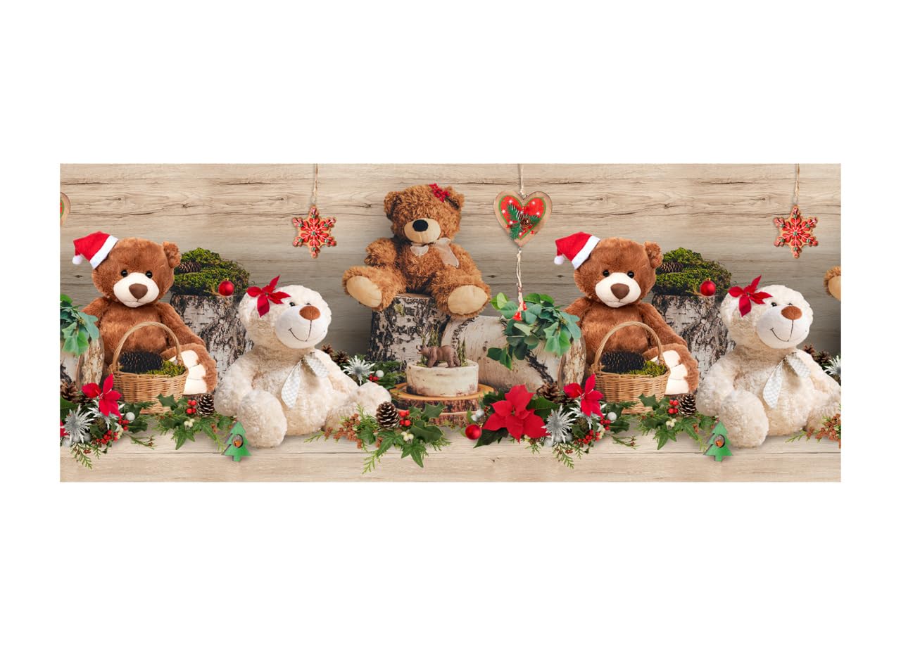 BIANCHERIAWEB Tappeto Natale Passatoia Cucina Antiscivolo Sottolavello Digitale Teddy Noel 50x320 Teddy Noel