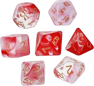 WHAMVOX 7 Pçs Dados Facetados Dados De Barra Dados Poliédricos Jogo De Dados D6 Dados D4 Dados Casais Número De Brinquedo Poliedro Dados Numéricos Poliedro Dados Acrílico Desktop Amantes